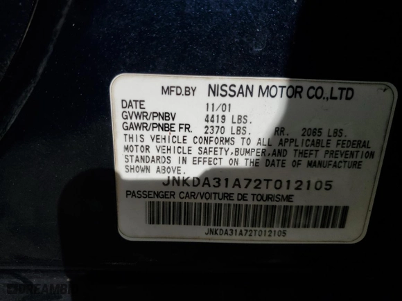 2002 Infiniti I35 Luxury with VIN JNKDA31A72T012105, listed as a Copart auction lot 75546024 with 120,136 mi miles and Salvage Title. Bid and sale history available at carsss.com. Image 13.