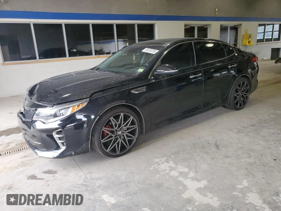 2016 Kia Optima SX Turbo with VIN 5XXGW4L23GG011780, listed as a Copart auction lot 56628295 with 104,288 mi miles and Salvage title. Bid and sale history available at DreamBid. Image 1.