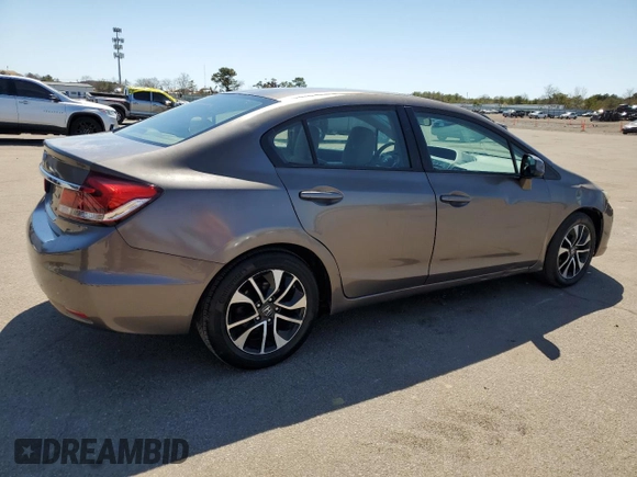 2013 Honda Civic EX with VIN 2HGFB2F8XDH506211, listed as a Copart auction lot 53776415 with 70,290 mi miles and Salvage Title. Bid and sale history available at DreamBid. Image 3.