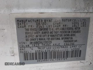 2020 Nissan Sentra SV with VIN 3N1AB8CV4LY283729, listed as a IAAI auction lot 41936919 with 50,179 mi miles. Bid and sale history available at carsss.com. Image 9.