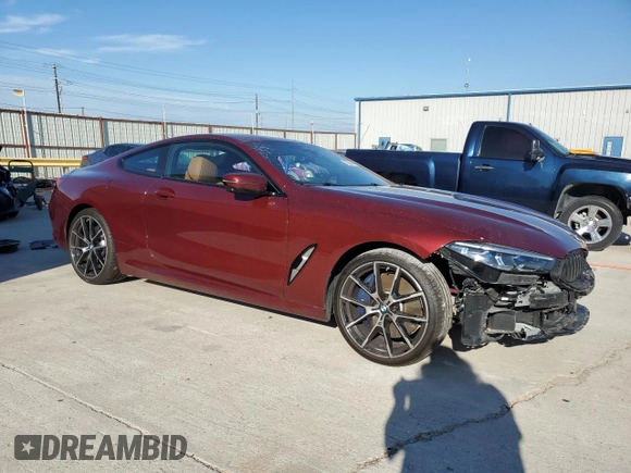 2020 BMW 8 Series 840i with VIN WBAAE2C05LCD13691, listed as a Copart auction lot 72885664 with 28,107 mi miles and Salvage Title. Bid and sale history available at carsss.com. Image 4.