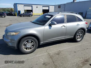2005 Infiniti FX z VIN JNRAS08U65X107803, wystawiony jako Copart lot #59174535 z przebiegiem 175 089 mil mil oraz Czysty tytuł • Clean title. Historia ofert i sprzedaży dostępna na DreamBid. Obrazek 1.