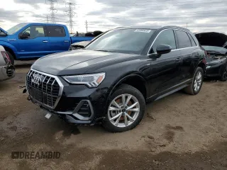 2022 Audi Q3 S line Premium Plus with VIN WA1EECF39N1082395, listed as a Copart auction lot 43380925 with 27,937 mi miles and Salvage Title. Bid and sale history available at carsss.com. Image 1.