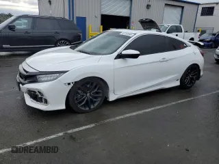 2020 Honda Civic Si Coupe with VIN 2HGFC3A56LH751442, listed as a Copart auction lot 43750595 with 106,584 mi miles and Salvage Title. Bid and sale history available at carsss.com. Image 1.