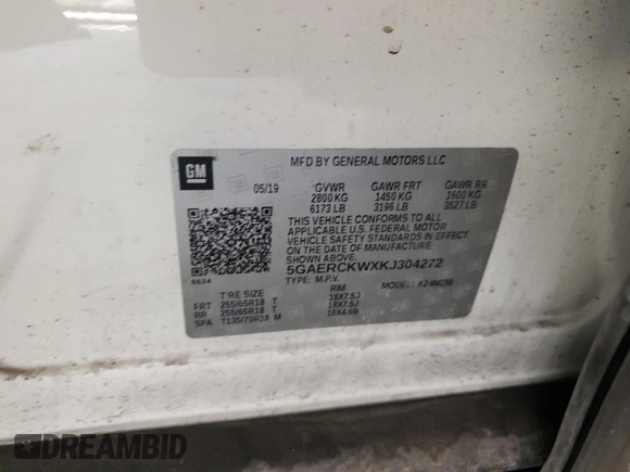 2019 Buick Enclave Premium with VIN 5GAERCKWXKJ304272, listed as a Copart auction lot 42455885 with 66,771 mi miles and Salvage Title. Bid and sale history available at carsss.com. Image 15.