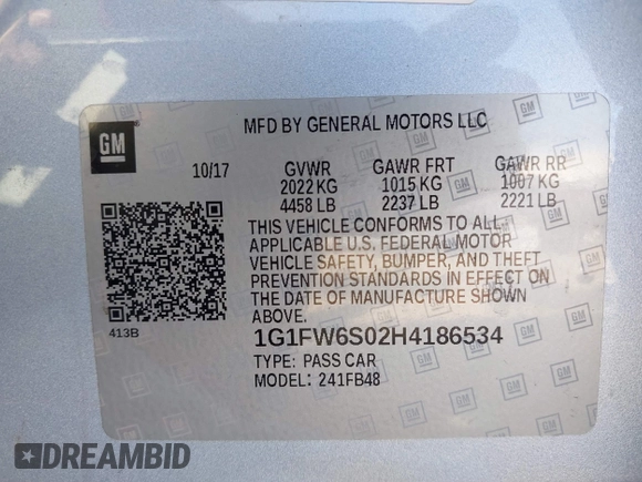 2017 Chevrolet Bolt EV LT z VIN 1G1FW6S02H4186534, wystawiony jako IAAI lot #41851755 z przebiegiem 129 483 mil mil oraz . Historia ofert i sprzedaży dostępna na DreamBid. Obrazek 9.