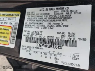 2013 Ford Fusion SE with VIN 3FA6P0HR0DR338437, listed as a IAAI auction lot 42017232 with 108,265 mi miles. Bid and sale history available at carsss.com. Image 9.