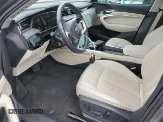 2022 Audi e-tron Premium with VIN WA1AABGE1NB022142, listed as a Copart auction lot 55533575 with 46,599 mi miles and Salvage Title. Bid and sale history available at DreamBid. Image 7.