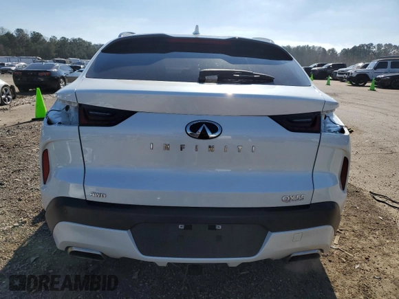 2024 Infiniti QX55 Sensory with VIN 3PCAJ5LR7RF112348, listed as a Copart auction lot 87254614 with 14,051 mi miles and Salvage Title. Bid and sale history available at DreamBid. Image 6.