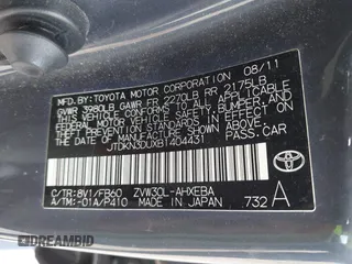 2011 Toyota Prius I with VIN JTDKN3DUXB1404431, listed as a IAAI auction lot 42045275 with 101,293 mi miles. Bid and sale history available at carsss.com. Image 9.