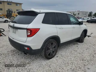 2021 Honda Passport EX-L with VIN 5FNYF7H55MB007768, listed as a Copart auction lot 89010335 with 21,551 mi miles and Salvage Title. Bid and sale history available at carsss.com. Image 3.