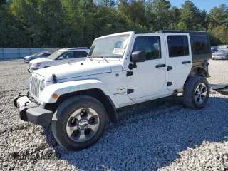 2018 Jeep Wrangler JK Unlimited Sahara with VIN 1C4HJWEG7JL921169, listed as a Copart auction lot 76064794 with 93,418 mi miles and Salvage Title. Bid and sale history available at carsss.com. Image 1.