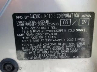 2010 Suzuki Grand Vitara Premium with VIN JS3TD0D24A4100420, listed as a Copart auction lot 87454774 with 113,624 mi miles and Salvage Title. Bid and sale history available at carsss.com. Image 13.