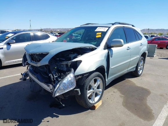 2008 Lexus RX 400h with VIN JTJHW31U782044935, listed as a IAAI auction lot 41824263 with 74,360 mi miles. Bid and sale history available at carsss.com. Image 2.