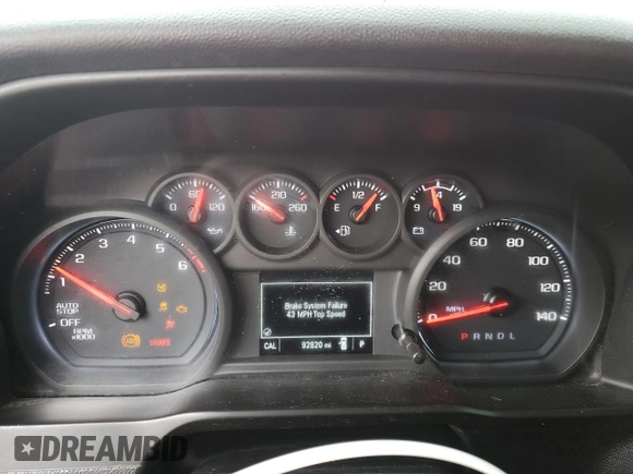 2020 Chevrolet Silverado 1500 Custom with VIN 3GCPWBEK9LG336880, listed as a Copart auction lot 86697014 with 92,820 mi miles and Salvage Title. Bid and sale history available at carsss.com. Image 9.