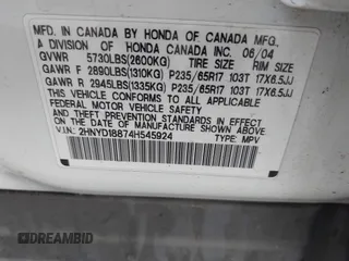2004 Acura MDX Touring Pkg w/Navigation with VIN 2HNYD18874H545924, listed as a IAAI auction lot 41080740 with 343,574 mi miles. Bid and sale history available at carsss.com. Image 9.