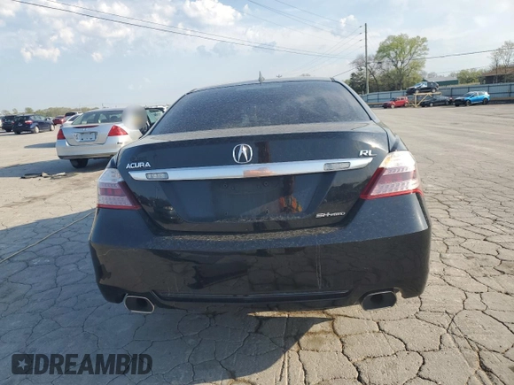 2009 Acura RL Tech Pkg with VIN JH4KB266X9C001760, listed as a Copart auction lot 52303615 with 232,253 mi miles and Salvage Title. Bid and sale history available at carsss.com. Image 6.