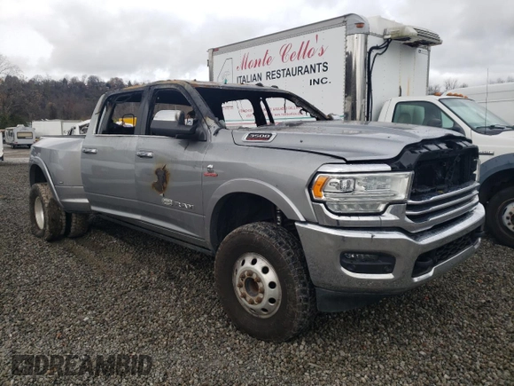 2019 Ram 3500 Longhorn with VIN 3C63RRNL8KG536792, listed as a Copart auction lot 81345054 with 0 mi miles and Salvage Title. Bid and sale history available at carsss.com. Image 1.