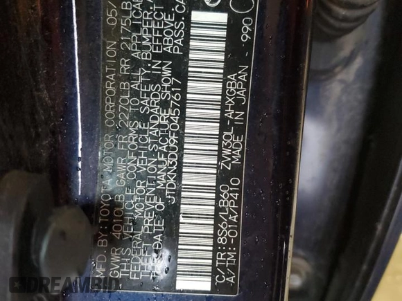2015 Toyota Prius Four with VIN JTDKN3DU9F0457617, listed as a Copart auction lot 43526095 with 88,804 mi miles and Salvage Title. Bid and sale history available at DreamBid. Image 13.
