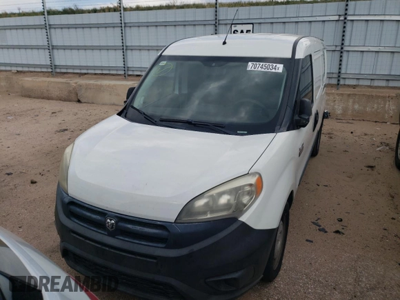 2016 Ram ProMaster City Cargo Tradesman with VIN ZFBERFATXG6B76090, listed as a Copart auction lot 70745034 with 123,982 mi miles and Salvage Title. Bid and sale history available at DreamBid. Image 5.