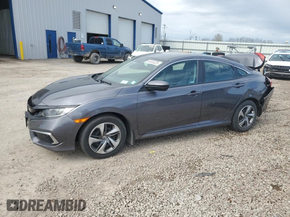 2019 Honda Civic LX with VIN 2HGFC2F61KH558125, listed as a Copart auction lot 55324225 with 66,107 mi miles and Salvage Title. Bid and sale history available at DreamBid. Image 1.