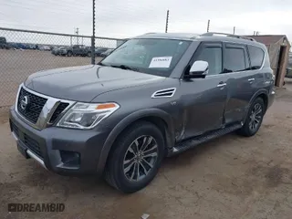 2018 Nissan Armada SL with VIN JN8AY2ND9J9059697, listed as a IAAI auction lot 41386883 with 125,168 mi miles. Bid and sale history available at carsss.com. Image 2.