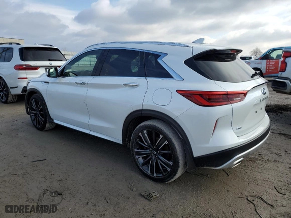 2023 Infiniti QX50 SENSORY with VIN 3PCAJ5EB0PF110664, listed as a Copart auction lot 46588435 with 36,017 mi miles and Salvage Title. Bid and sale history available at carsss.com. Image 2.