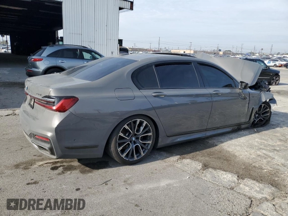 2022 BMW 7 Series 740i with VIN WBA7T2C07NCJ26257, listed as a Copart auction lot 41763095 with Not provided miles and Salvage title. Bid and sale history available at DreamBid. Image 3.