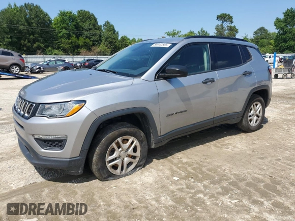 2018 Jeep Compass Sport z VIN 3C4NJDAB7JT484490, wystawiony jako Copart lot #59947885 z przebiegiem 118 363 mil mil oraz Szkoda całkowita • Salvage title. Historia ofert i sprzedaży dostępna na DreamBid. Obrazek 1.