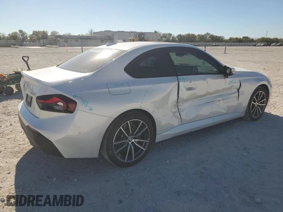 2023 BMW 2 Series 230i xDrive with VIN 3MW33CM07P8D21577, listed as a Copart auction lot 80245204 with 27,606 mi miles and Salvage Title. Bid and sale history available at carsss.com. Image 3.