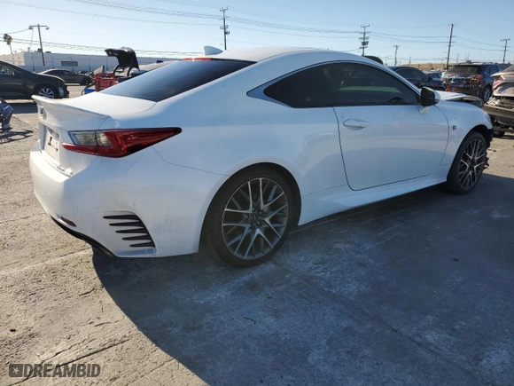 2015 Lexus RC 350 with VIN JTHSE5BC1F5003398, listed as a Copart auction lot 88545565 with 93,749 mi miles and Salvage Title. Bid and sale history available at carsss.com. Image 3.