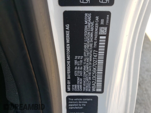 2019 BMW 2 Series 230i xDrive z VIN WBA2J3C56K7D27477, wystawiony jako Copart lot #59045934 z przebiegiem 60 452 mil mil oraz Szkoda całkowita • Salvage title. Historia ofert i sprzedaży dostępna na DreamBid. Obrazek 12.