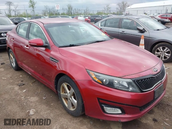 2015 Kia Optima LX with VIN 5XXGM4A75FG418535, listed as a IAAI auction lot 42087315 with 152,800 mi miles. Bid and sale history available at carsss.com. Image 1.