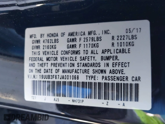 2018 Acura TLX w/A-SPEC Pkg z VIN 19UUB3F67JA001068, wystawiony jako IAAI lot #41598159 z przebiegiem 98 518 mil mil oraz . Historia ofert i sprzedaży dostępna na DreamBid. Obrazek 9.