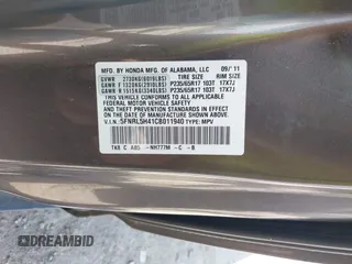 2012 Honda Odyssey EX with VIN 5FNRL5H41CB011940, listed as a IAAI auction lot 42033966 with 182,996 mi miles and . Bid and sale history available at DreamBid. Image 9.