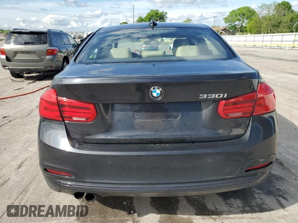 2017 BMW 3 Series 330i with VIN WBA8B9G37HNU53691, listed as a Copart auction lot 54612825 with 107,287 mi miles and Salvage Title. Bid and sale history available at carsss.com. Image 6.