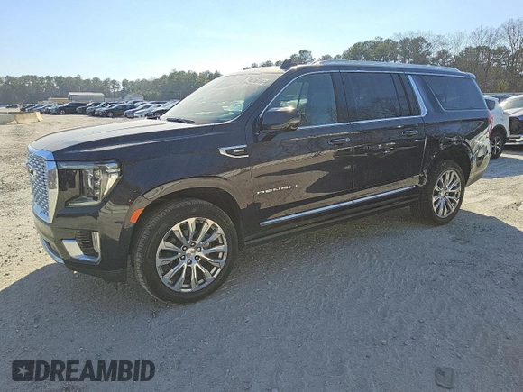 2023 GMC Yukon XL Denali with VIN 1GKS1JKL7PR237405, listed as a Copart auction lot 43747105 with 47,852 mi miles and Clean Title. Bid and sale history available at carsss.com. Image 1.