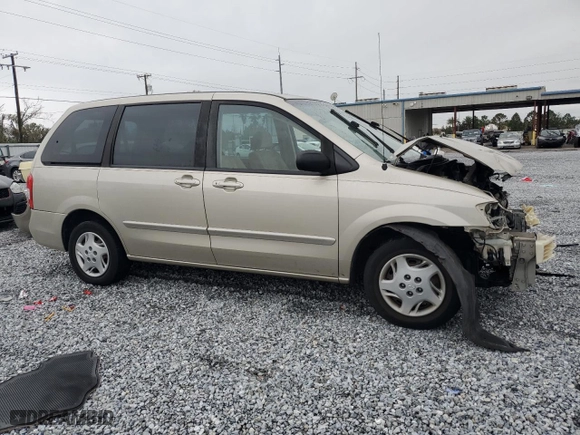 2001 Mazda MPV DX with VIN JM3LW28GX10193811, listed as a Copart auction lot 89283165 with 105,077 mi miles and Salvage Title. Bid and sale history available at carsss.com. Image 4.