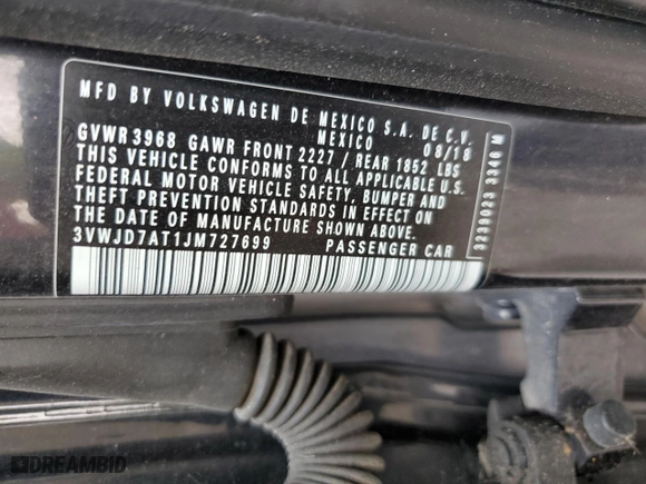 2018 Volkswagen Beetle SE with VIN 3VWJD7AT1JM727699, listed as a Copart auction lot 64078744 with 44,129 mi miles and Salvage Title. Bid and sale history available at carsss.com. Image 13.