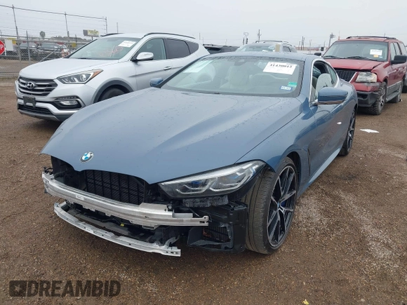 2020 BMW 8 Series M850i xDrive with VIN WBABC4C03LCE83098, listed as a IAAI auction lot 41430012 with 27,073 mi miles. Bid and sale history available at carsss.com. Image 2.