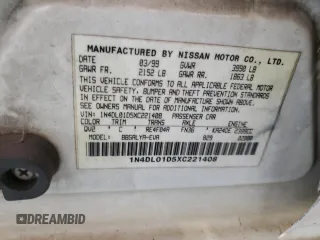 1999 Nissan Altima XE with VIN 1N4DL01D5XC221408, listed as a Copart auction lot 71363084 with 207,485 mi miles and Salvage Title. Bid and sale history available at carsss.com. Image 12.