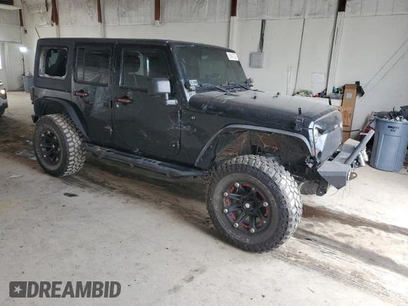 2012 Jeep Wrangler Unlimited Sahara with VIN 1C4BJWEG3CL195271, listed as a Copart auction lot 59947235 with 212,819 mi miles and Salvage title. Bid and sale history available at DreamBid. Image 4.