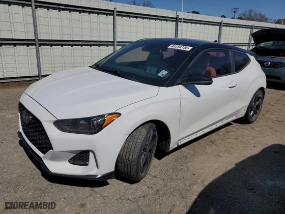 2019 Hyundai Veloster Turbo R-Spec with VIN KMHTH6ABXKU014312, listed as a Copart auction lot 48380155 with 67,515 mi miles and Salvage Title. Bid and sale history available at carsss.com. Image 1.