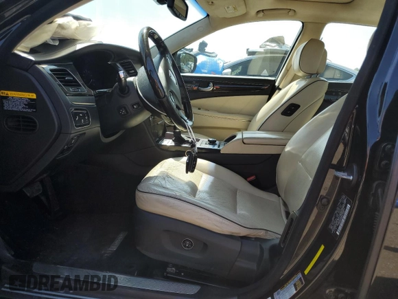 2014 Hyundai Equus Signature with VIN KMHGH4JHXEU085606, listed as a Copart auction lot 55570645 with 114,951 mi miles and Salvage title. Bid and sale history available at DreamBid. Image 7.