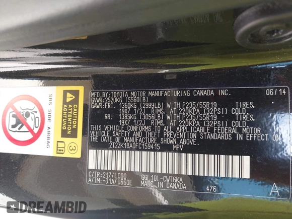 2015 Lexus RX 350 с VIN 2T2ZK1BA0FC159415, выставлен на аукционе IAAI как лот 42670669 с пробегом 107 203 миль миль и . История ставок и продаж доступна на DreamBid. Изображение 9.
