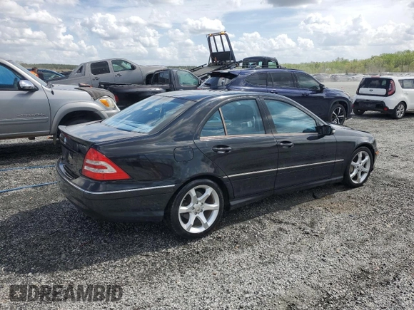 2007 Mercedes-Benz C 230 Sport with VIN WDBRF52H27F922930, listed as a Copart auction lot 51759245 with 129,286 mi miles and Salvage Title. Bid and sale history available at DreamBid. Image 3.