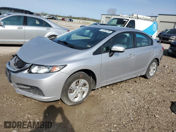 2015 Honda Civic Sedan LX with VIN 19XFB2F59FE206405, listed as a Copart auction lot 51290785 with 174,936 mi miles and Salvage Title. Bid and sale history available at carsss.com. Image 1.