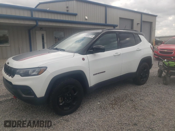 2023 Jeep Compass Trailhawk with VIN 3C4NJDDN5PT565793, listed as a Copart auction lot 50060115 with 38,292 mi miles and Salvage title. Bid and sale history available at DreamBid. Image 1.