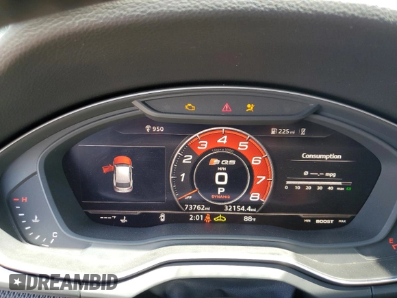 2019 Audi SQ5 Premium Plus with VIN WA1B4AFY3K2002715, listed as a Copart auction lot 64977024 with 73,762 mi miles and Salvage Title. Bid and sale history available at DreamBid. Image 9.