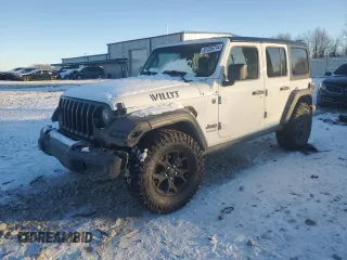 2021 Jeep Wrangler Unlimited Willys with VIN 1C4HJXDN9MW831580, listed as a Copart auction lot 87235714 with 42,442 mi miles and Non Repairable. Bid and sale history available at DreamBid. Image 1.